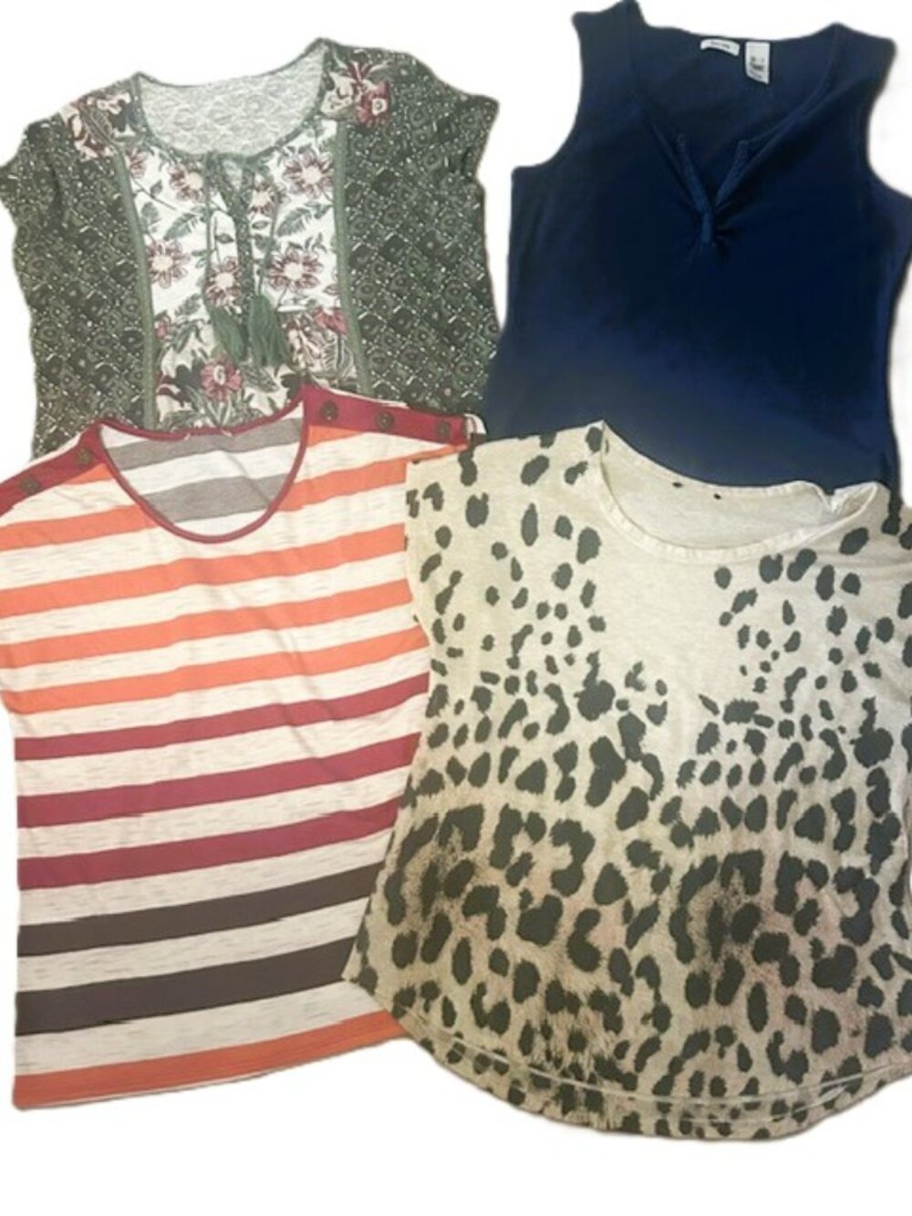 Tops x4 Bundle Ladies M Floral Stripes Animal Print Read